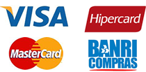 Cartes aceitos: Visa, Hipercard, Mastercard, Banricompras